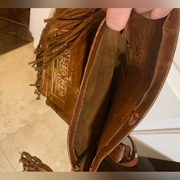 Vintage Moroccan leather bag - Picture 4 of 7